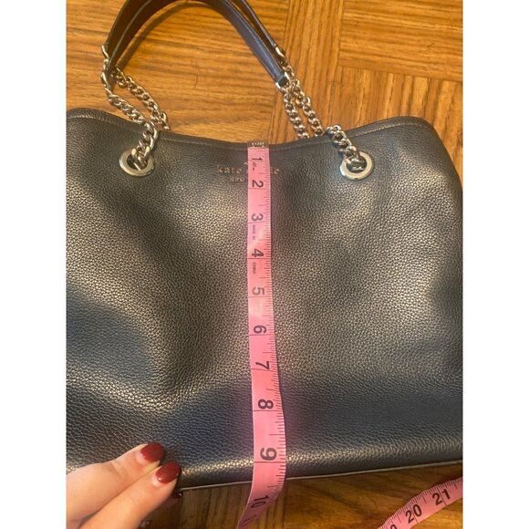 Kate Spade women’s black leather medium rectangle chain handle bag with pockets - Picture 10 of 10